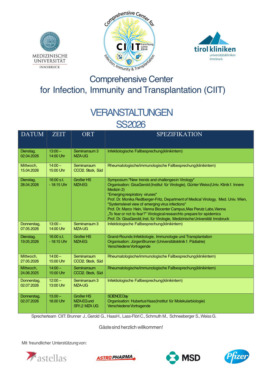 Veranstaltungskalender SS 2026