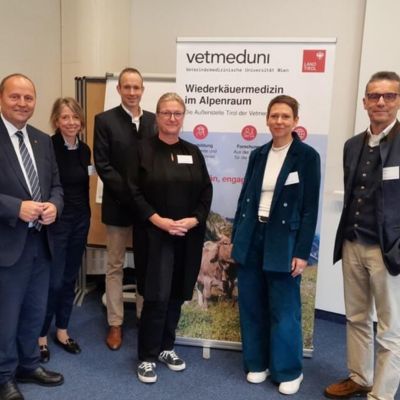 BU: v.l.: Josef Geisler, Birgit Hochenegger-Stoirer, Johanes Lorenz Khol, Martina Marchetti, Patrizia Stoitzner und Matthias Gauly. ©Vetmeduni THEMA_OneHealth2025.jpg